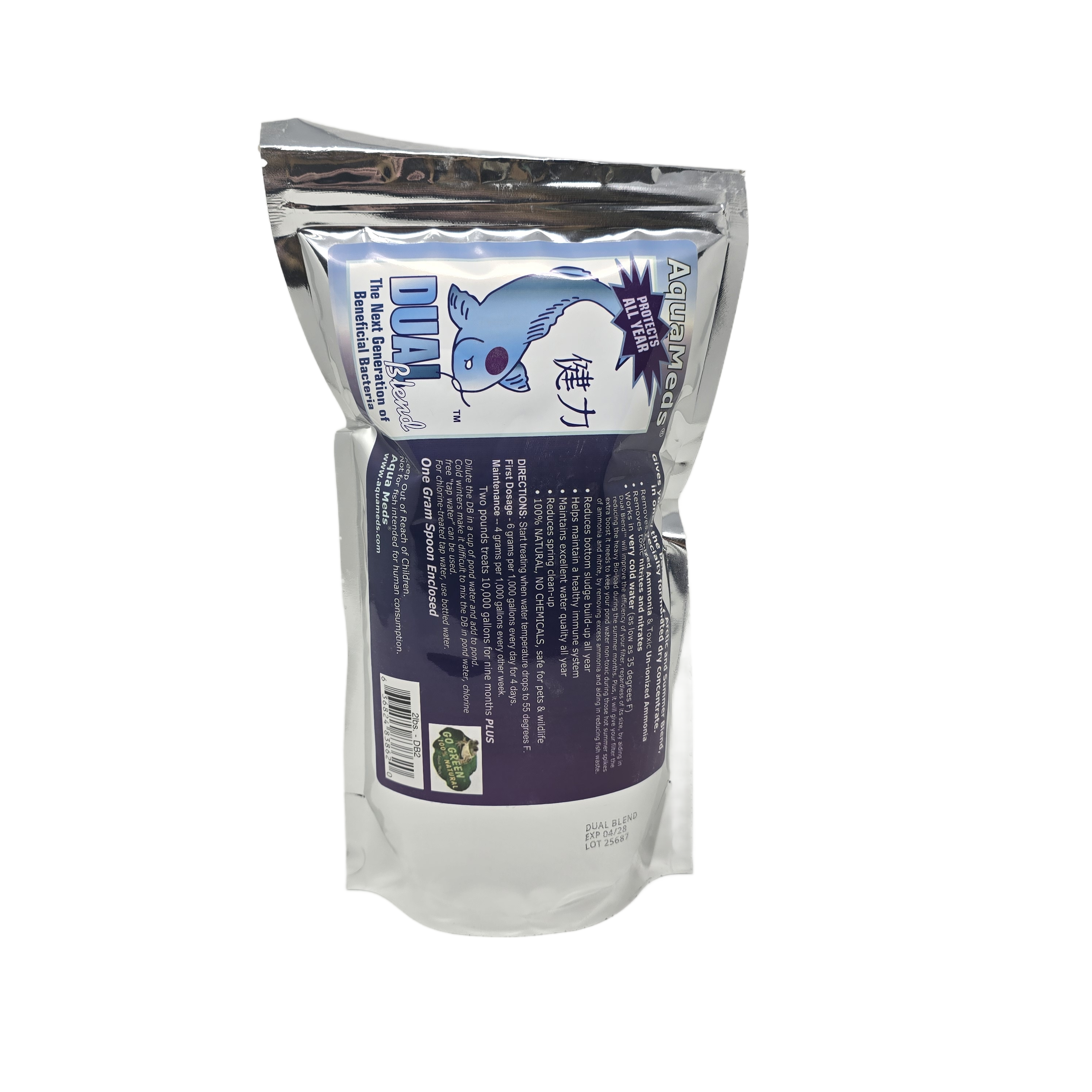): Aqua Meds Dual Blend 2lb beneficial bacteria and enzyme treatment for pond water clarity