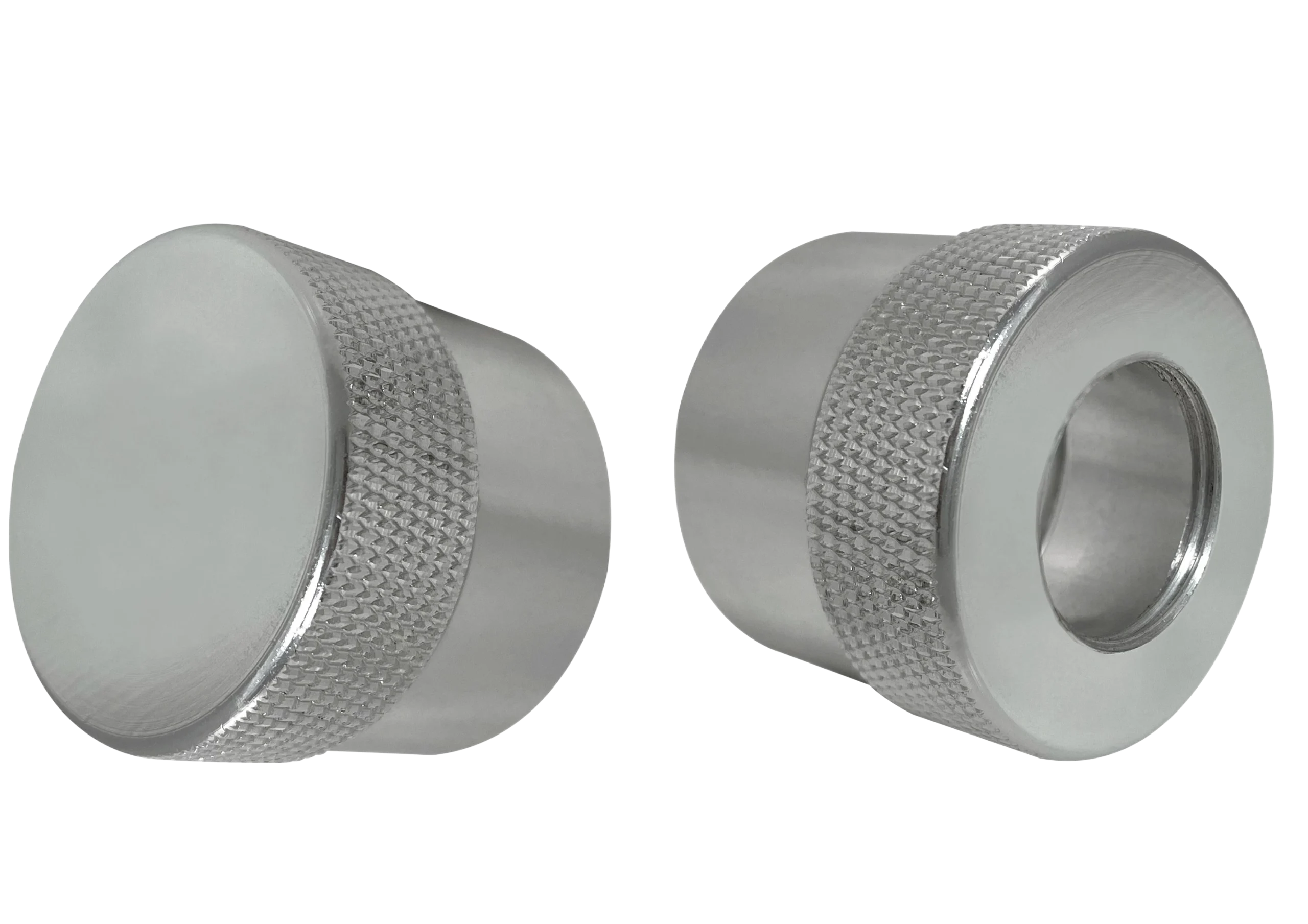 Matala stainless steel UV clarifier end caps with compression fittings installed