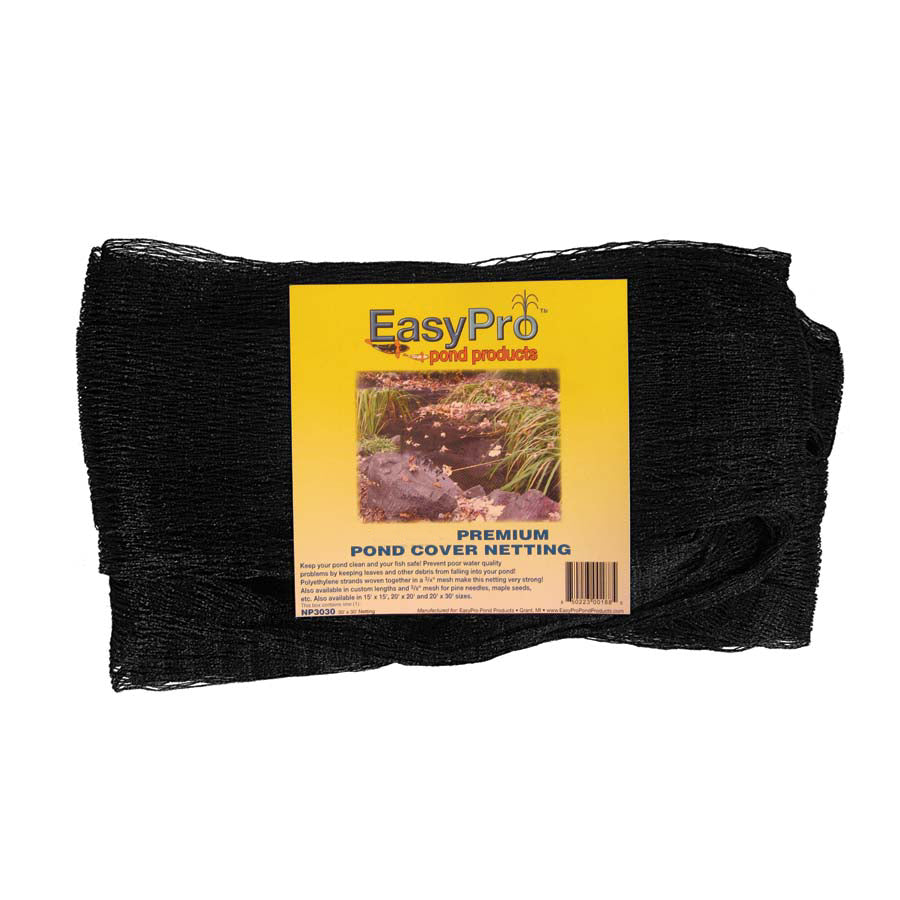 EasyPro NP3030 Premium 3/4" Pond Cover Netting, 30' x 30' with Stakes