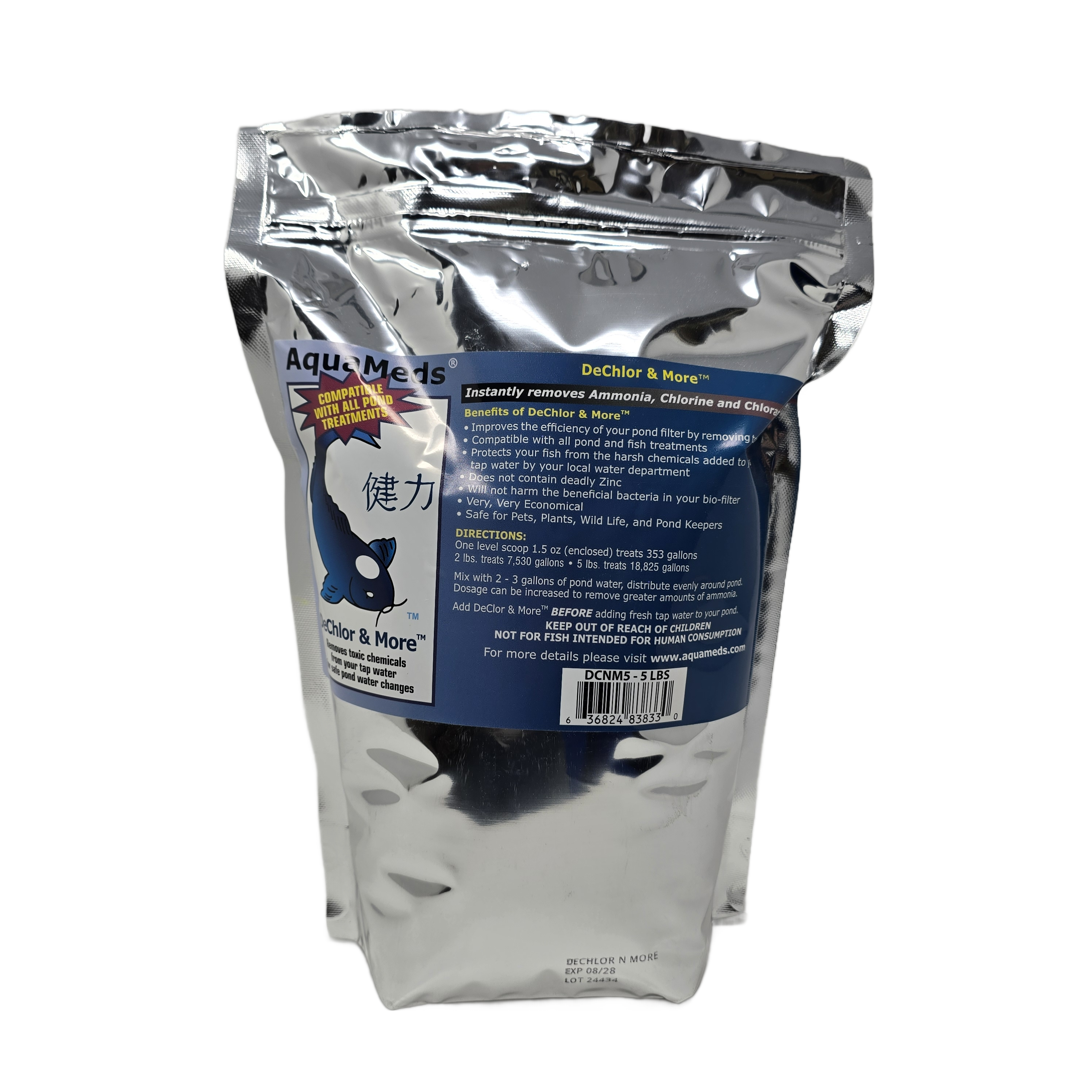 Aqua Meds Dechlor and More 5 lb pouch - dry concentrate water conditioner for large koi ponds