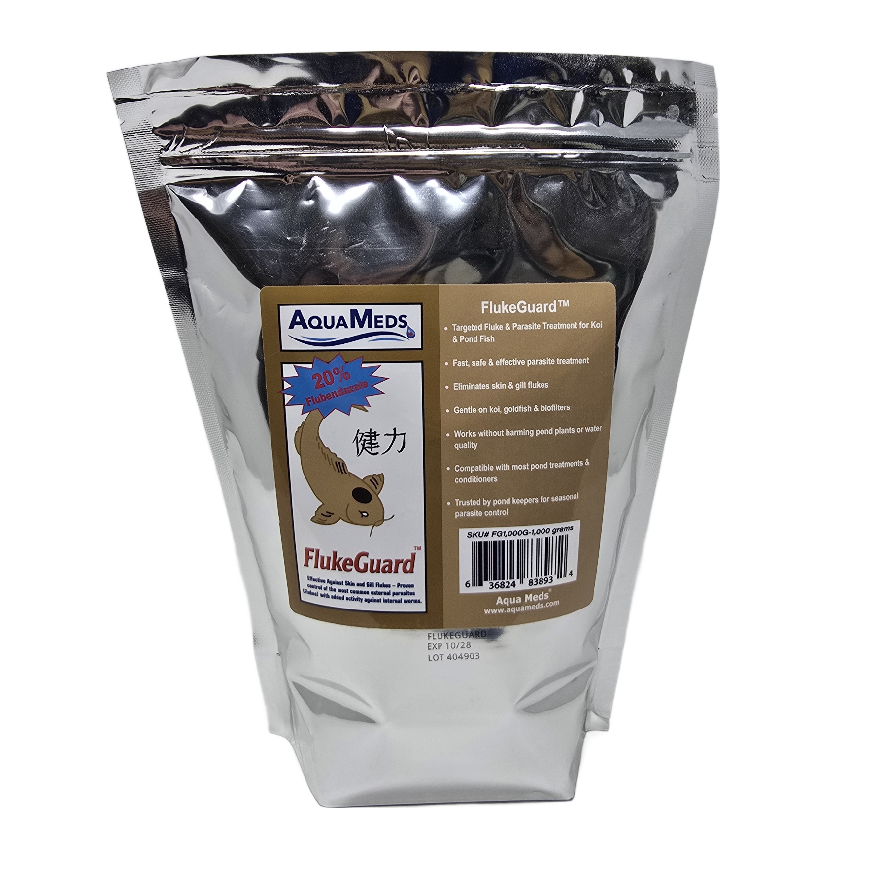 Aqua Meds FlukeGuard 1000 gram bulk size for commercial koi ponds