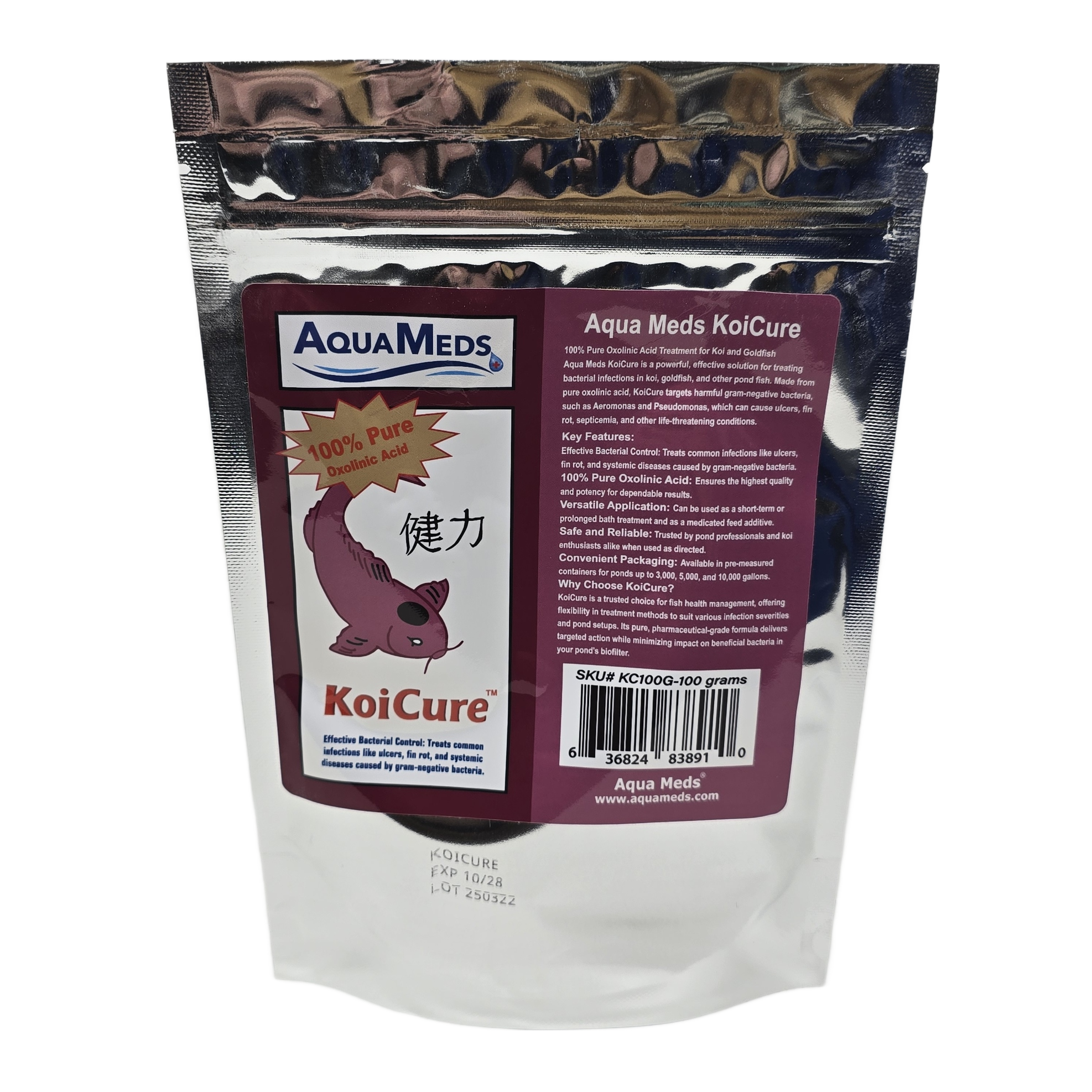 Aqua Meds KoiCure 100 gram bottle for large koi ponds